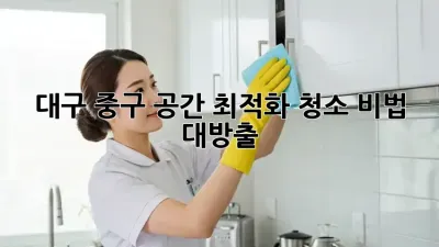 대구 중구🏡 공간 최적화 청소 비법 대방출! ✨